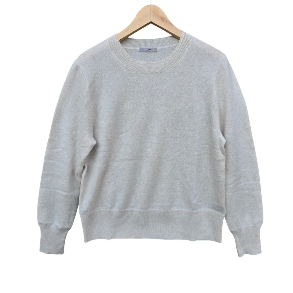 J. Crew NWOT‎ Cashmere Crewneck Sweater Natural Cream Lightweight Large